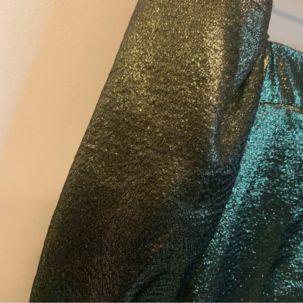 NWOT Sandro Julie Metallic Puffed Sleeve Woven Mini Dress 40 - Picture 14 of 16